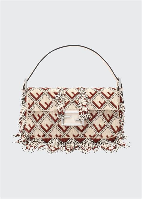 Fendi Baguette FF Beaded Shoulder Bag 